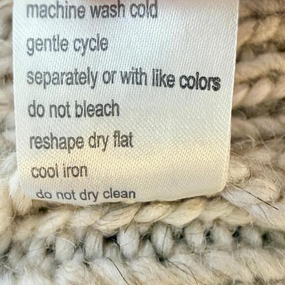 Elsamanda Women's M Full-Zip Short Sleeve Chunky Cable Knit Alpaca Blend Sweater - Picture 9 of 9